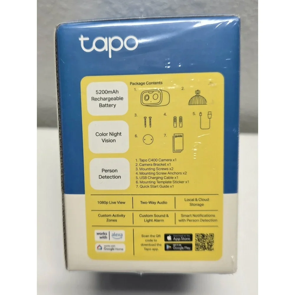 Tapo C400 Wireless Outdoor Security Camera 1080P Night Vision, Alexa, SD
